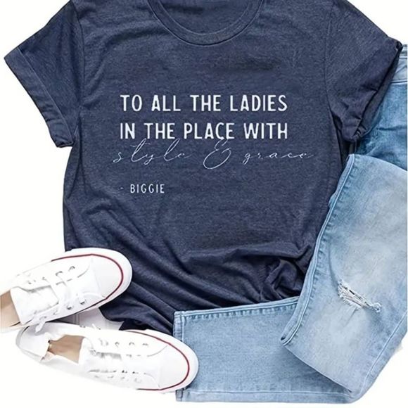 Ladies Tee with Biggie Lyrics NWT - Picture 1 of 4